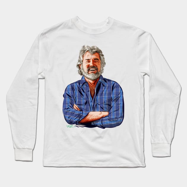 Kenny Rogers - An illustration by Paul Cemmick Long Sleeve T-Shirt by PLAYDIGITAL2020